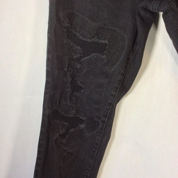 Aeropostale Athletic Skinny Jeans Black Distressed Look Size 28/30 - Picture 3 of 12